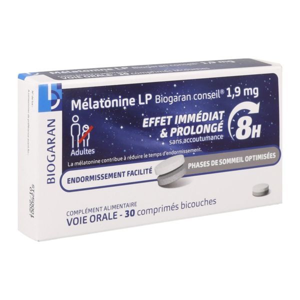 BIOGARAN CONSEIL MELATONINE LP 1,9 MG Comprimé, complément alimentaire à base de mélatonine, bt 30
