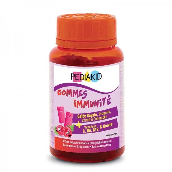 Pediakid Pediakid gommes immunité framboise - pilulier 60 oursons