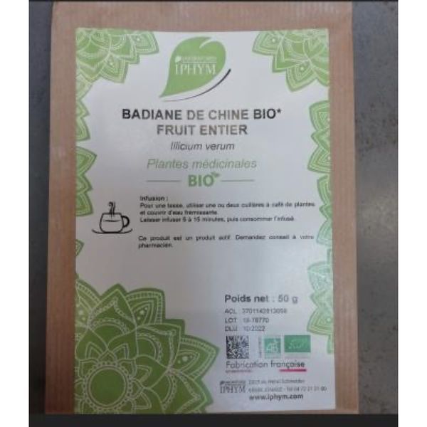 BADIANE DE CHINE BIO FRUIT ENTIER IPHYM Fruit de badiane de Chine, entier, vrac, sac 50 g