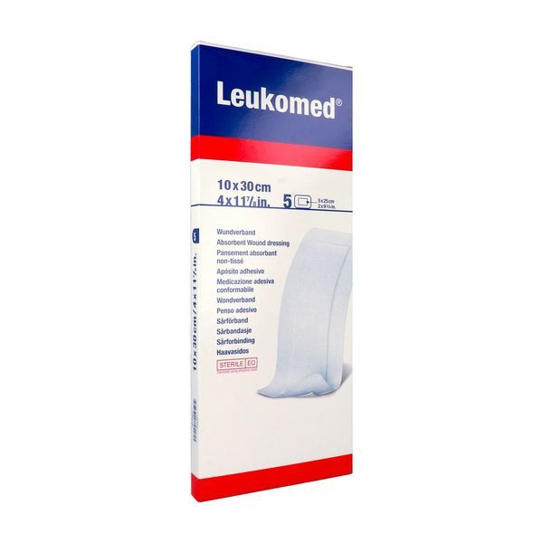 LEUKOMED Pansement multiextensible stérile, adhésif 4 côtés, 10 cm x 30 cm (ref. 72380-29), bt 5