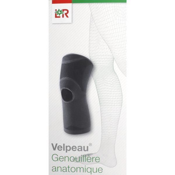 VELPEAU GENOUILLERE Genouillère de compression moyenne avec évidement rotulien, noir, taille 3, unité