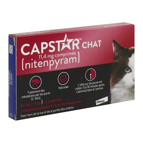 CAPSTAR 11,4 MG CHAT Comprimé antiparasitaire externe pour chat, bt 6
