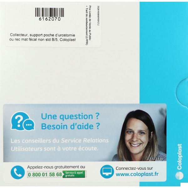 SENSURA MIO CLICK SUPPORT CONVEX FIT Support porte-poche convexe profond, système 2 pièces, 70 mm, découp de 15 mm à 53 mm (ref. 165950), bt 5