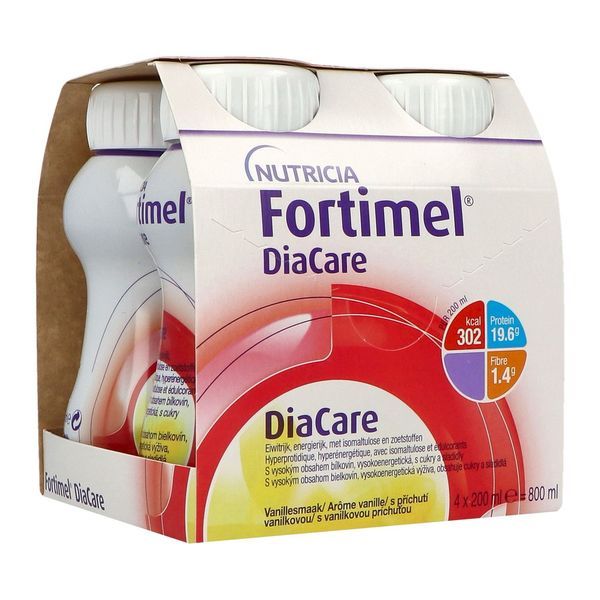 FORTIMEL DIACARE BOISSON DADFMS, arôme vanille, 200 ml x 4