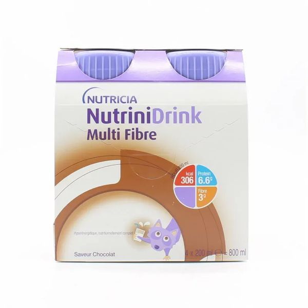 NUTRINIDRINK MULTI-FIBRE CHOCOLAT SOL BUV BOUTEILLE 200 ML 4