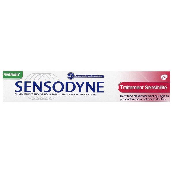 SENSODYNE TRAITEMENT SENSIBILITE DENTIFRICE Dentifrice fluoré désensibilisant, tube 75 ml