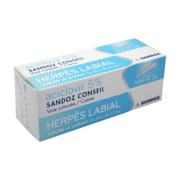 ACICLOVIR SANDOZ CONSEIL Crème 5 %, tube 2 g