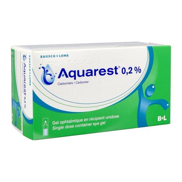 AQUAREST Gel ophtalmique en récipient unidose 0,2 %, boîte 60 récipients unidoses