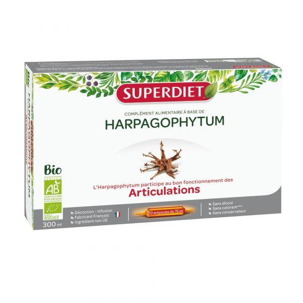 Superdiet Harpagophytum Bio - coffret 20 ampoules de 15 ml