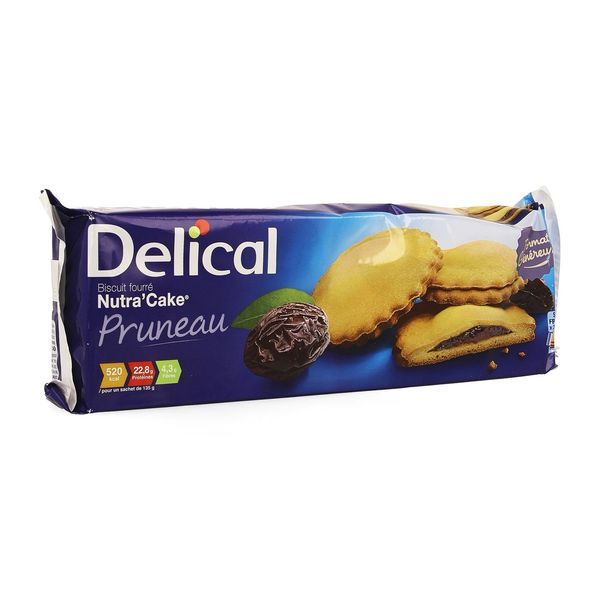 DELICAL NUTRA'CAKE BISCUIT FOURRE Denrée alimentaire destinée à des fins médicales spéciales, pruneau, bt 9
