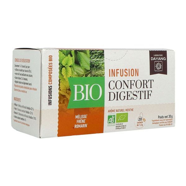 DAYANG INFUSION BIO DIGESTION VENTRE PLAT Mélange de plantes pour tisane, infusette, bt 20