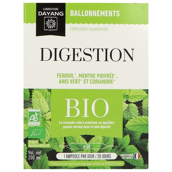 DAYANG BIO COMPLEXE AMPOULE DIGESTION VENTRE PLAT Ampoule, complément alimentaire à visée digestive, bt 20