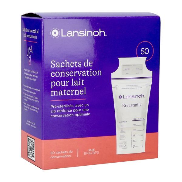 LANSINOH SACHET DE CONSERVATION Sachet de conservation de lait maternel, bt 50