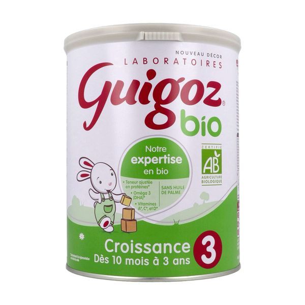 GUIGOZ 3 BIO CROISSANCE Lait de croissance pour nourrisson, bt 800 g