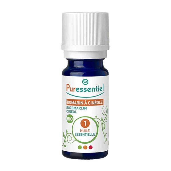 PURESSENTIEL HUILE ESSENTIELLE BIO COMPLEMENT ALIMENTAIRE Complément alimentaire, huile essentielle de romarin à cinéole HEBBD, fl 10 ml
