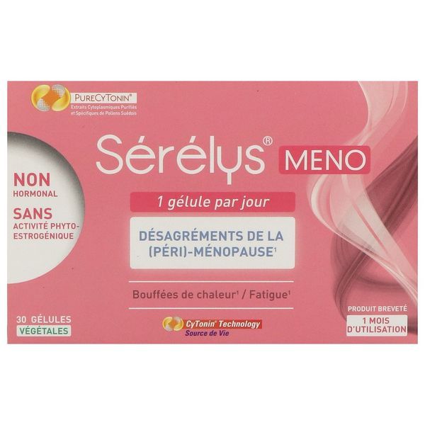 SERELYS MENO Gélule, complément alimentaire à base de pollens et de vitamine E, bt 30