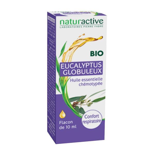 NATURACTIVE HUILE ESSENTIELLE CHEMOTYPEE BIO Huile essentielle, complément alimentaire à base d'eucalyptus globuleux HECT, fl 10 ml