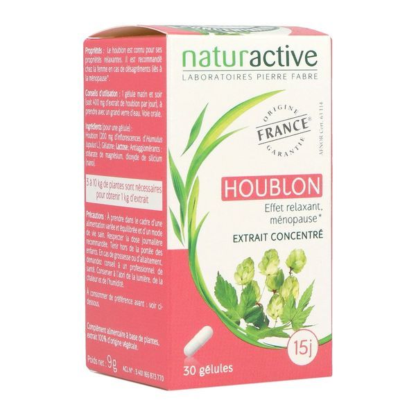 NATURACTIVE GELULE HOUBLON Gélule, complément alimentaire à base de plante, bt 30