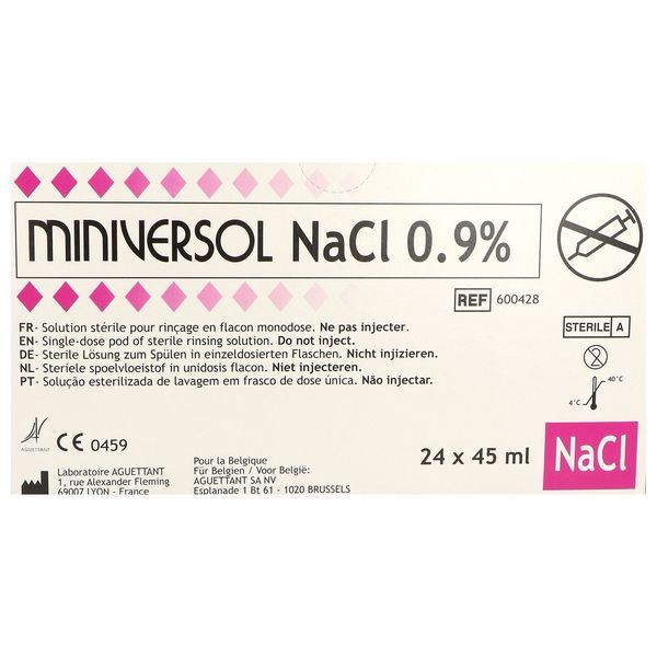 Aguettant Miniversol Sodium Chlorure Liquide Flacon 45 Ml Bt 24