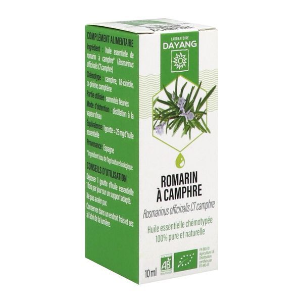 DAYANG HUILE ESSENTIELLE BIO Huile essentielle, complément alimentaire à base de romarin à camphre HECT, fl 10 ml