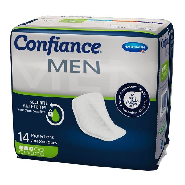 Confiance Men 3 Gouttes Protection Anatomique Sachet 14