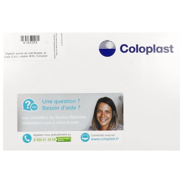 ALTERNA PLUS SYSTEME 2 PIECES VIDABLE Poche Maxi ouverte vidable, avec clamp intégré, système 2 pièces, transparente, prédécoupé, diamètre 50 mm, bt 30