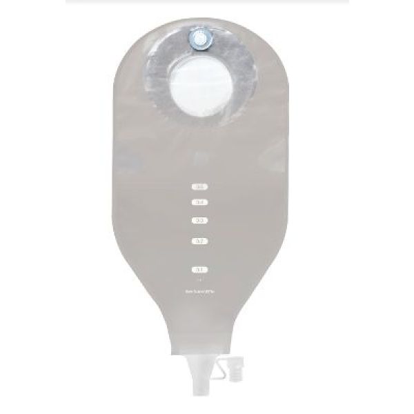 Poche d'ostomie SenSura® Mio Haut Débit (900 ml) pour effluents digestifs abondants, transparente, avec filtre, avec couplage adhésif Flex de diamètre