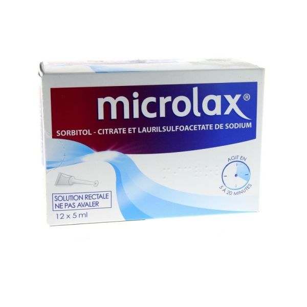 Microlax Sorbitol Citrate Et Laurilsulfoacetate De Sodium Solution Rectale En Recipient Unidose B/12