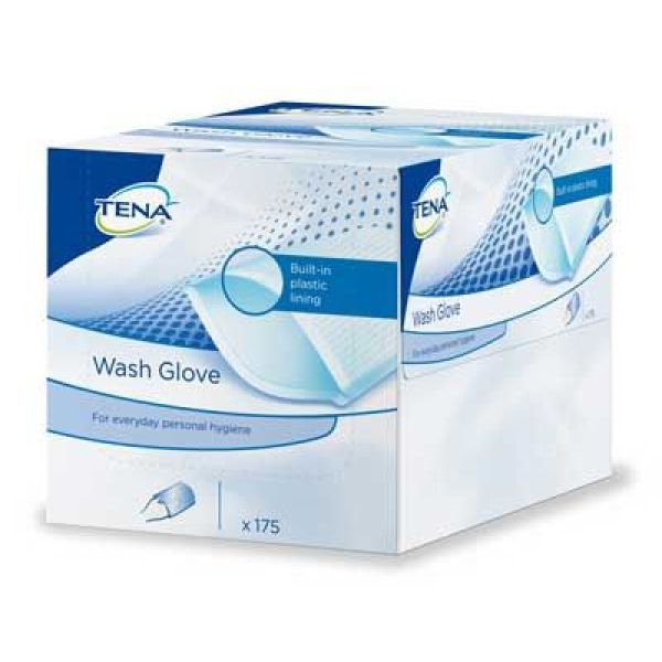 TENA WASH GLOVE GANT DE TOILETTE A USAGE UNIQUE BOITE DE 175