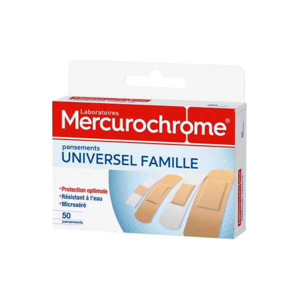 Mercurochrome Pansement Universel Famille Pansements Boite 50
