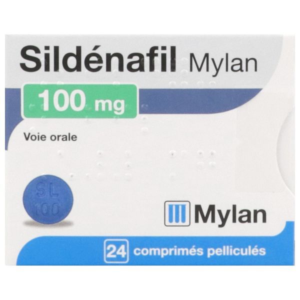 MYLAN SILDENAFIL 100 MG BOITE DE 24 COMPRIMES