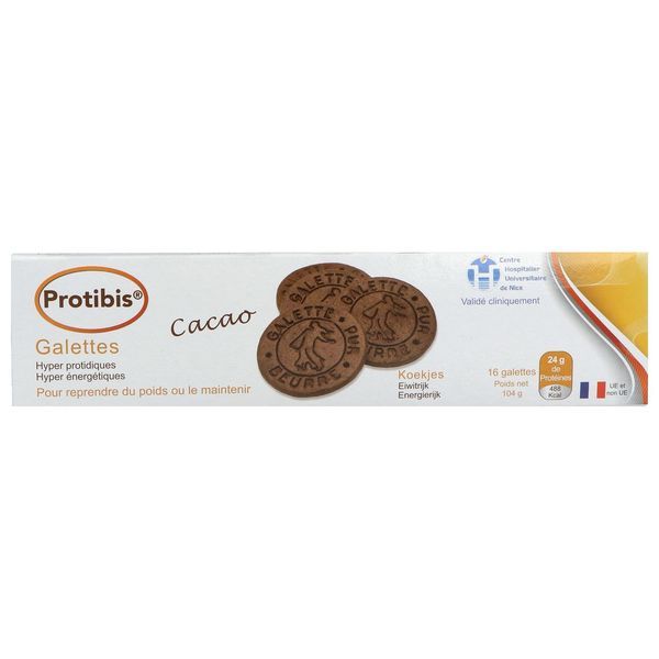 PROTIBIS GALETTES Denrée alimentaire destinée à des fins médicales spéciales, cacao, bt 16