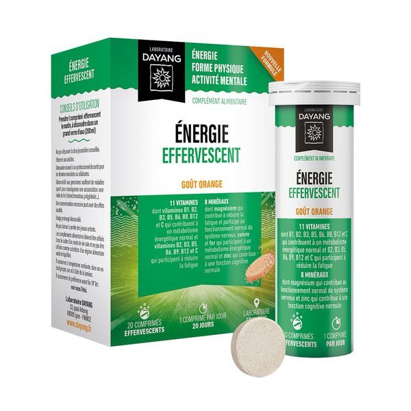 DAYANG COMPRIME ENERGIE EFFERVESCENT Comprimé effervescent, complément alimentaire pour l'énergie, Tube 20