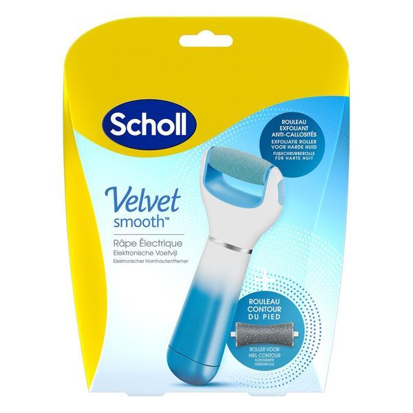 Scholl Velvet Smooth Express Pedi Rape Electrique Anti-Callosites (1 Rape+1 Rouleau+4 Pile 1