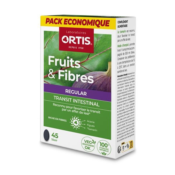 Ortis Fruits & fibres regular pack ECO - 45 comprimés