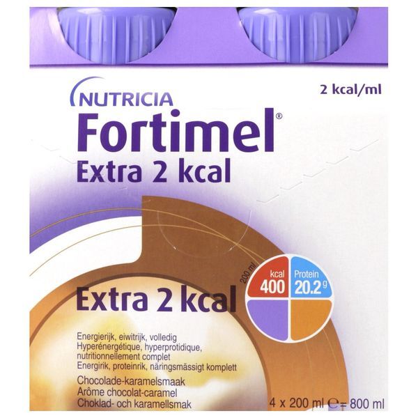 FORTIMEL EXTRA 2 KCAL DADFMS, arôme chocolat - caramel, 200 ml x 4
