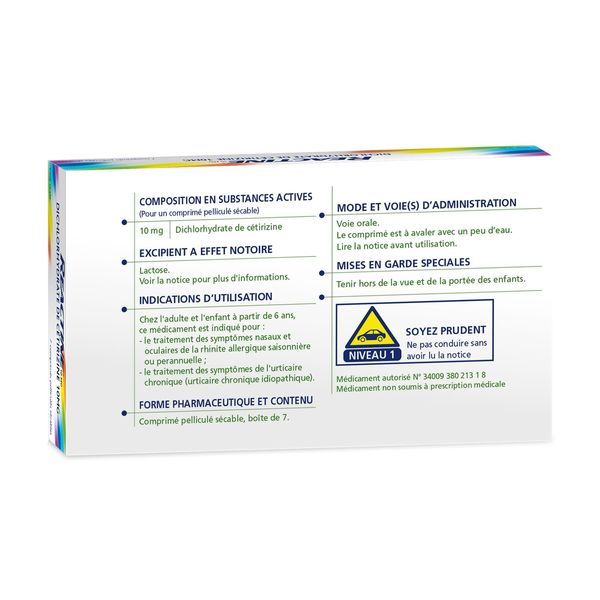 Actifed Allergie Cetirizine 10 Mg Comprime Pellicule Secable B/7