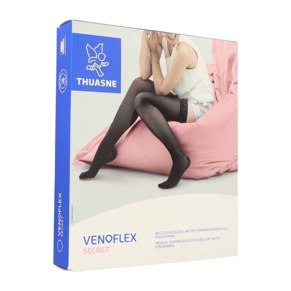 VENOFLEX 2 SECRET Collant médical de compression, classe 2, femme, noir, normal, taille 1, paire