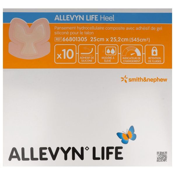 ALLEVYN LIFE HEEL Pansement hydrocellulaire composite, stérile, spécial talon, bt 10