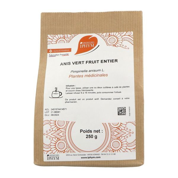 ANIS VERT IPHYM Fruit d'anis vert, vrac, entier, bt 250 g
