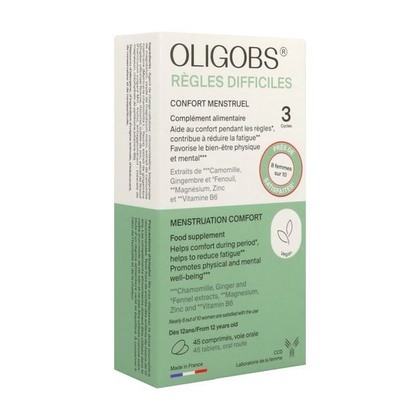 OLIGOBS REGLES DIFFICILES Comprimé, complément alimentaire pour les règles douloureuses, bt 45