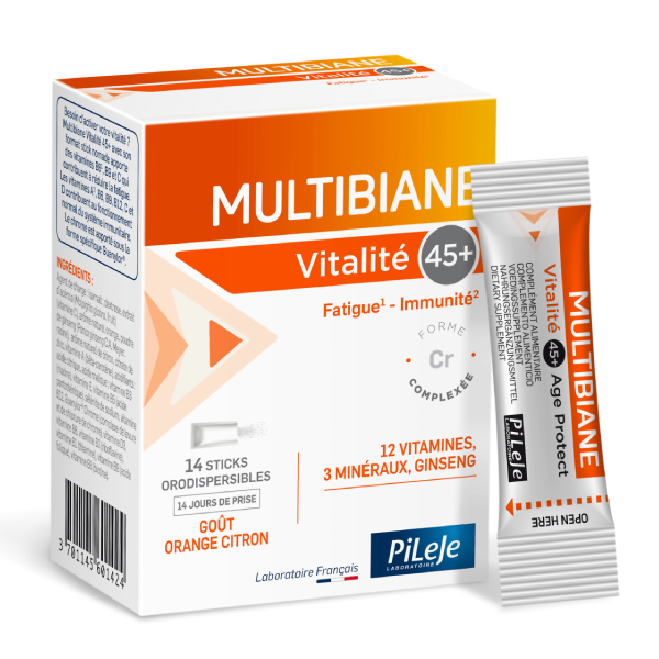 MULTIBIANE Vitalité 45+  - 14 sticks orodispersibles.