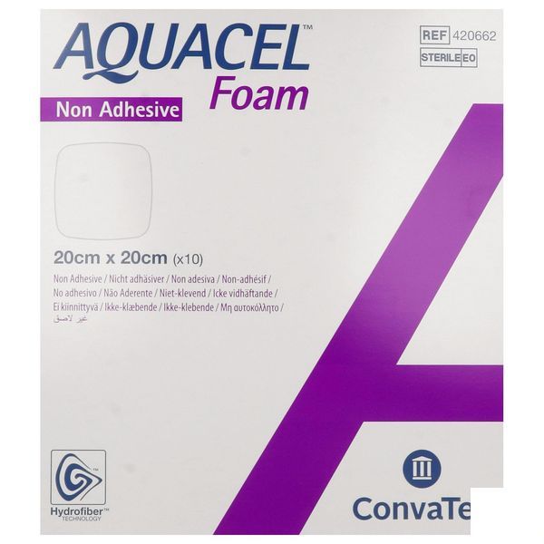 Aquacel Pansement Foam Non Adhesif (Adhesif Siliconne) 20*20 Cm 10