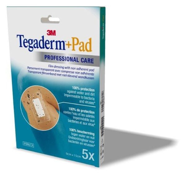 Tegaderm + pad pansement film x5 9cm x 15cm