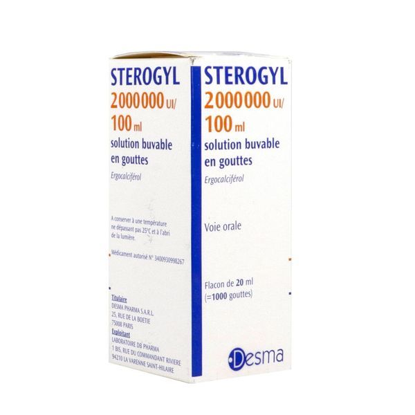 STEROGYL Solution buvable 2000000 UI/100 ml, flacon compte-gouttes 20 ml