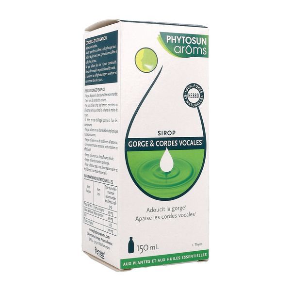 Phytosun'Aroms Sirop Gorge & Cordes Vocales Flacon 150 Ml 1