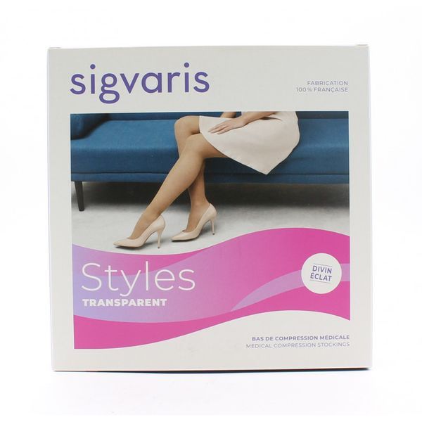 Sigvaris Styles Transparant Classe 2 B140 Bas Autofixant Large Normal 2