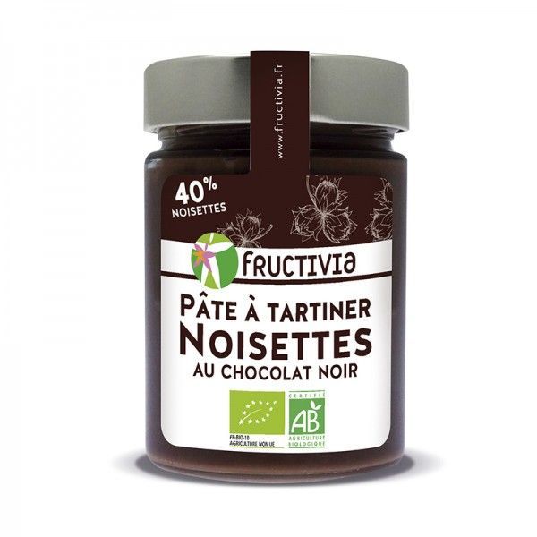 Fructivia Pâte à tartiner Noisettes chocolat noir BIO - pot 300 g
