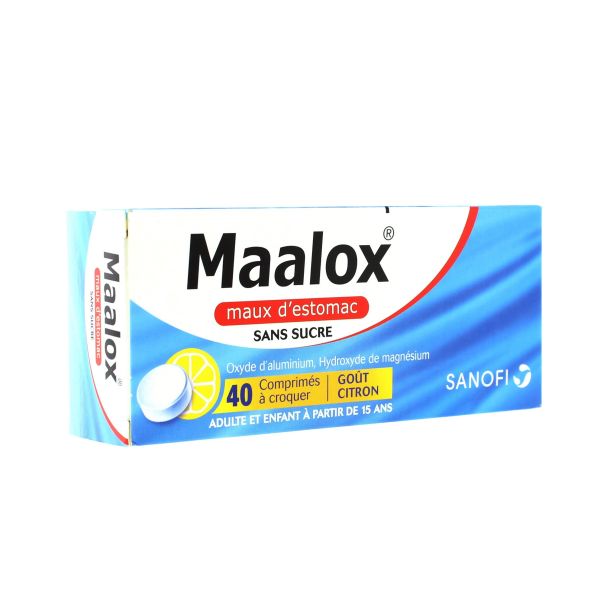 Maalox Maux D'Estomac Sans Sucre Comprime A Croquer Edulcore A La Saccharine Sodique Au Sorbitol Et Au Maltitol B/40