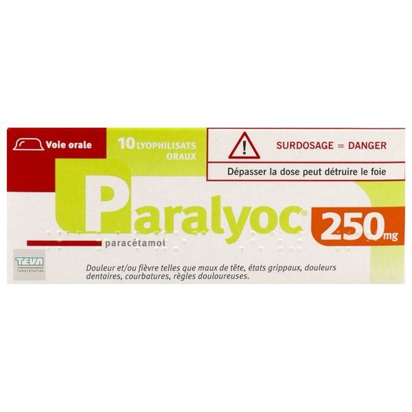 PARALYOC Lyophilisat oral 250 mg, boîte 10